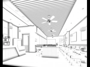 restaurant teahouse cafe drinks clubhouse 108 3D Model