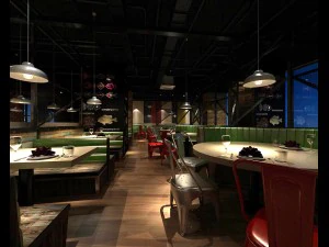 restaurante casa de ch&aacute; caf&eacute; bebidas clube 112 Modelo 3D