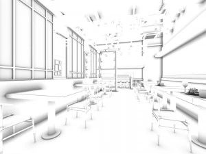 Restaurant Teehaus Caf&eacute; Getr&auml;nke Clubhaus 117 3D Modell