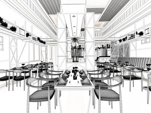 restaurant teahouse cafe drinks clubhouse 121 Modello 3D