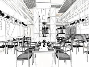 restaurant teahouse cafe drinks clubhouse 121 3D Model