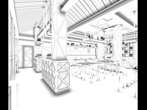 restaurant teahouse cafe drinks clubhouse 121 Modello 3D