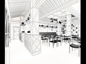 restaurant teahouse cafe drinks clubhouse 121 3D Model