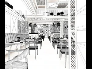 restaurant teahouse cafe drinks clubhouse 121 3D Model