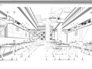 restaurant teahouse cafe drinks clubhouse 121 3D Model