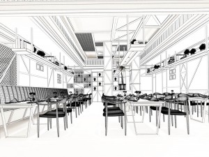 restaurant teahouse cafe drinks clubhouse 121 Modello 3D