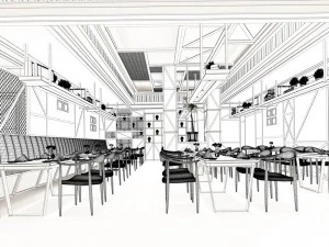 restaurant teahouse cafe drinks clubhouse 121 3D Model