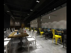 restaurante casa de ch&aacute; caf&eacute; bebidas clube 122 Modelo 3D