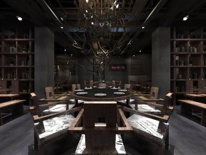 restaurante casa de ch&aacute; caf&eacute; bebidas clube 124 Modelo 3D