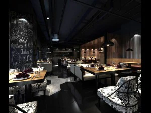 restaurante casa de ch&aacute; caf&eacute; bebidas clube 125 Modelo 3D