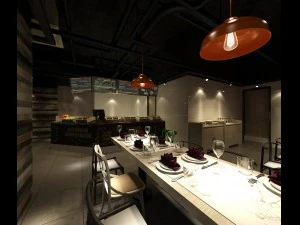 restaurante casa de ch&aacute; caf&eacute; bebidas clube 126 Modelo 3D