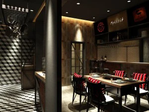 restaurante casa de ch&aacute; caf&eacute; bebidas clube 127 Modelo 3D