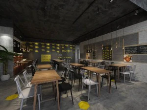 restaurante casa de ch&aacute; caf&eacute; bebidas clube 128 Modelo 3D