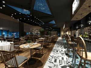 restaurante casa de ch&aacute; caf&eacute; bebidas clube 131 Modelo 3D