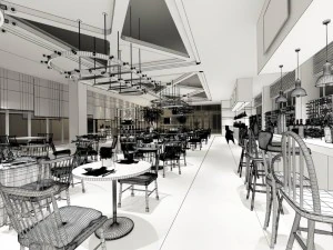 restaurante casa de ch&aacute; caf&eacute; bebidas clube 131 Modelo 3D