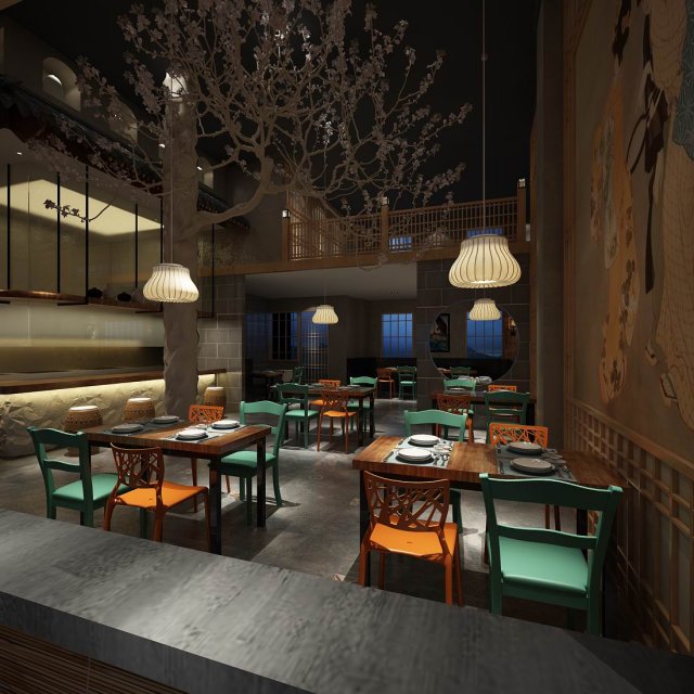 restaurant teahouse cafe drinks clubhouse 135 3D Model .c4d .max .obj .3ds .fbx .stl .blend 