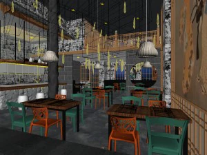 restaurant teahouse cafe drinks clubhouse 135 3D Model