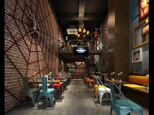 restaurante casa de ch&aacute; caf&eacute; bebidas clube 136 Modelo 3D