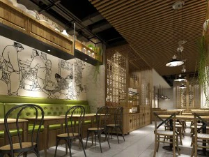 restaurante casa de ch&aacute; caf&eacute; bebidas clube 137 Modelo 3D