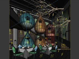 restaurante casa de ch&aacute; caf&eacute; bebidas clube 139 Modelo 3D