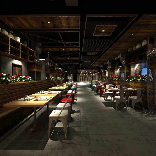 restaurant teahouse cafe drinks clubhouse 140 3D Model .c4d .max .obj .3ds .fbx .stl .blend 