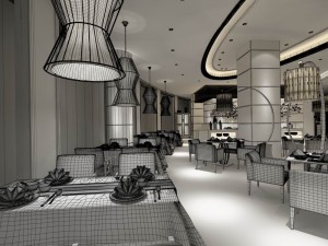 restaurant teahouse cafe drinks clubhouse 150 Modello 3D