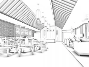 restaurant teahouse cafe drinks clubhouse 152 3D Model