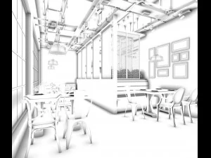 restaurant teahouse cafe drinks clubhouse 153 3D Model