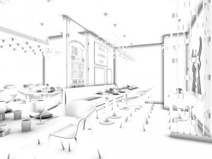 restaurant teahouse cafe drinks clubhouse 158 3D Model