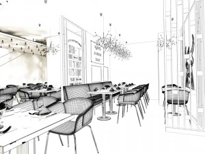 restaurant teahouse cafe drinks clubhouse 158 3D Model
