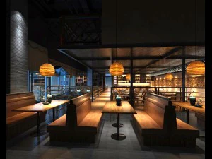 restaurante casa de ch&aacute; caf&eacute; bebidas clube 160 Modelo 3D