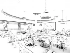 restaurant teahouse cafe drinks clubhouse 161 3D Model