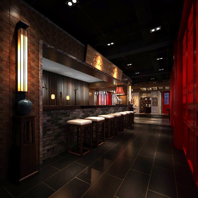 restaurant teahouse cafe drinks clubhouse 164 3D Modell .c4d .max .obj .3ds .fbx .stl .blend