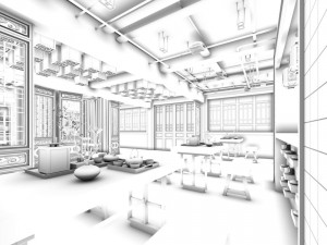 restaurant teahouse cafe drinks clubhouse 164 3D Modell