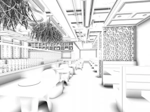 restoran &ccedil;ay evi kafe i&ccedil;ecekler kul&uuml;p binası 171 3D Model