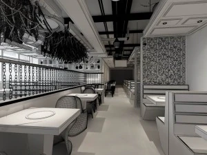 restoran &ccedil;ay evi kafe i&ccedil;ecekler kul&uuml;p binası 171 3D Model