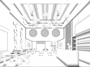 restaurante casa de ch&aacute; caf&eacute; bebidas clube 172 Modelo 3D