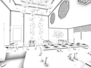 restaurante casa de ch&aacute; caf&eacute; bebidas clube 172 Modelo 3D