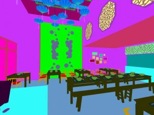 restaurante casa de ch&aacute; caf&eacute; bebidas clube 172 Modelo 3D