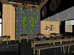restaurante casa de ch&aacute; caf&eacute; bebidas clube 172 Modelo 3D