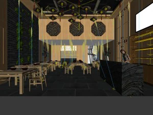 restaurante casa de ch&aacute; caf&eacute; bebidas clube 172 Modelo 3D