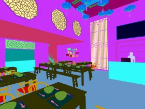 restaurante casa de ch&aacute; caf&eacute; bebidas clube 172 Modelo 3D