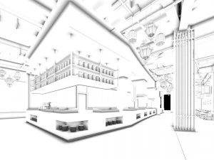 restaurante casa de ch&aacute; caf&eacute; bebidas clube 181 Modelo 3D