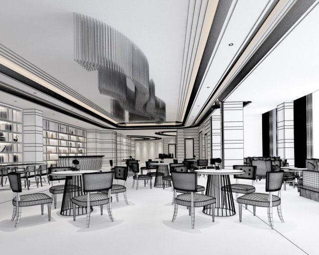 restaurant teahouse cafe drinks clubhouse 184 Model 3D .c4d .max .obj .3ds .fbx .stl .blend