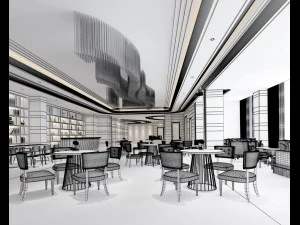 restaurante casa de chá café bebidas clube 184 Modelo 3D