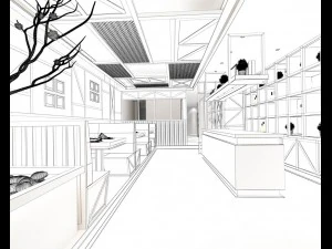 restaurante casa de t&eacute; cafeter&iacute;a bebidas casa club 185 Modelo 3D