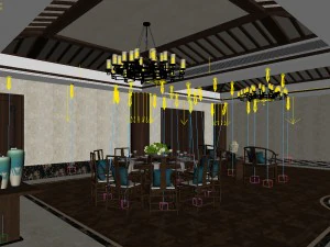 restaurante casa de ch&aacute; caf&eacute; bebidas clube 188 Modelo 3D