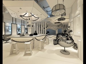 restaurant teahouse cafe drinks clubhouse 190 Modelo 3D