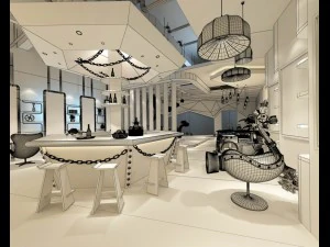 餐厅 茶馆 咖啡厅 饮品 会所 190 3D 模型