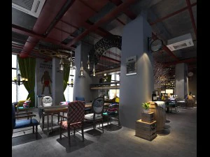 restaurante casa de chá café bebidas clube 193 Modelo 3D